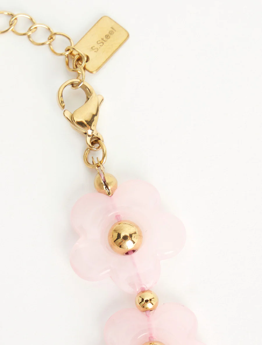 Bloemenmotief ketting - Roos - Image 3