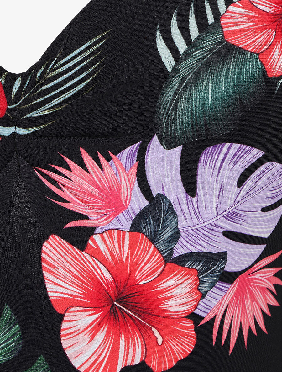 Bloemenprint badpak - Zwart - Image 3