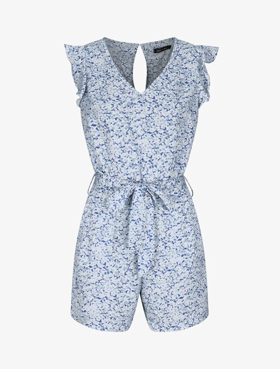 Bloemenprint jumpsuit - Blauw