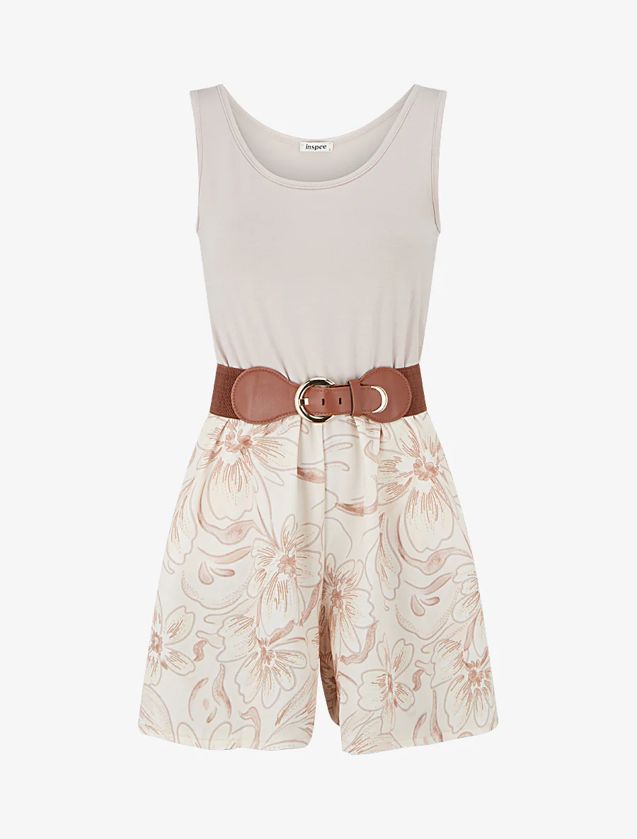 Bloemenprint jumpsuit met ceintuur - Mol