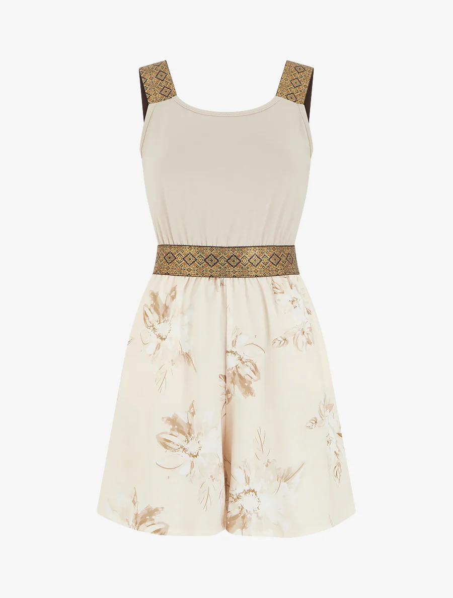 Bloemenprint jumpsuit met fantasiebandjes - Mol