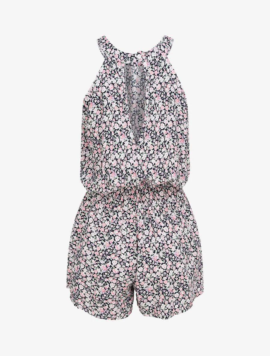Bloemenprint korte broek - Donkerblauw - Image 2