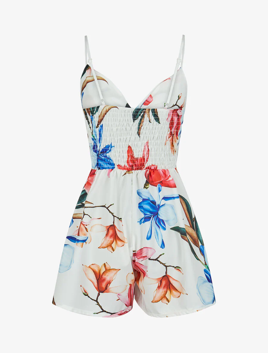 Bloemenprint korte broek - Wit - Image 2