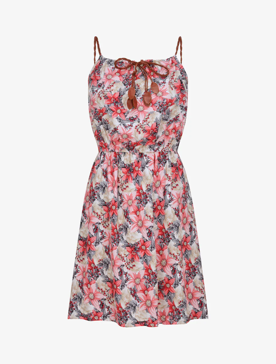 Bloemenprint plooirok - Roze