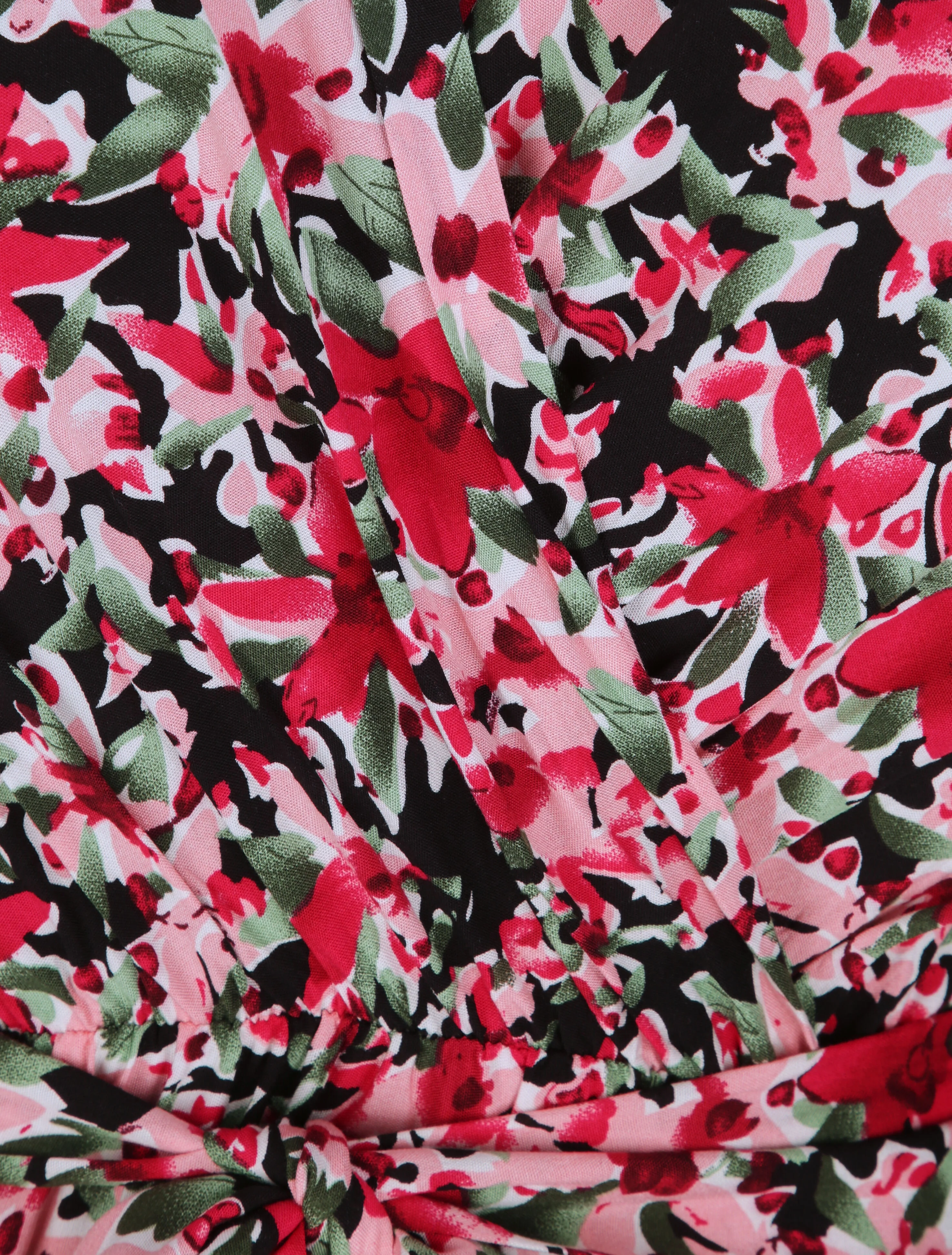 Bloemenprint verschillende hartjesjurk - Zwart - Image 3