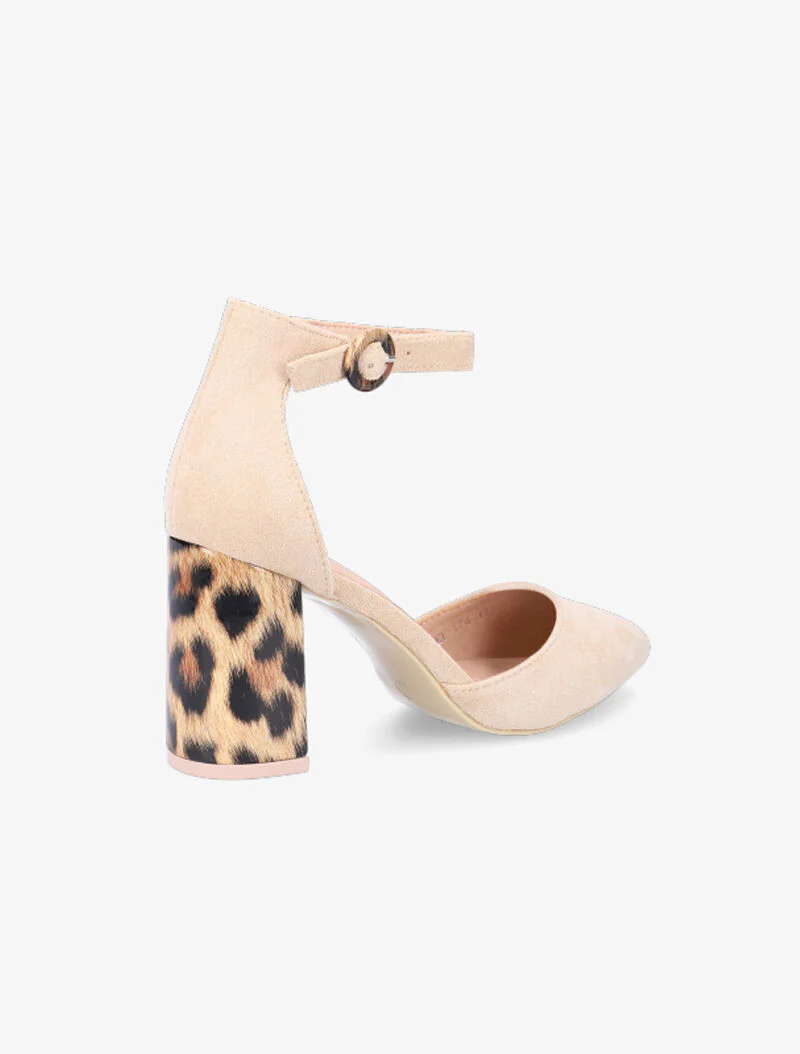 Blokhak sandalen luipaard - beige - Image 4