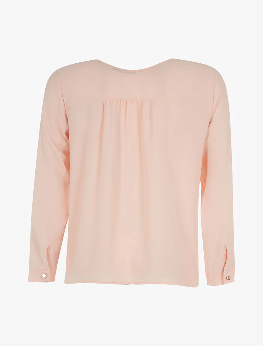Fijne mousseline blouse - roze - Image 2