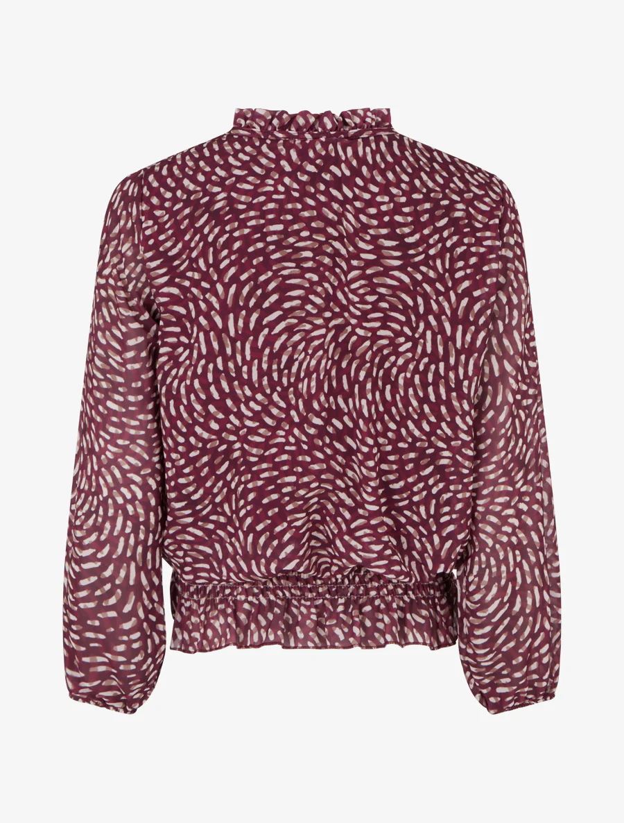 Blouse met fantasieprint in ballonvorm. - Pruim - Image 2