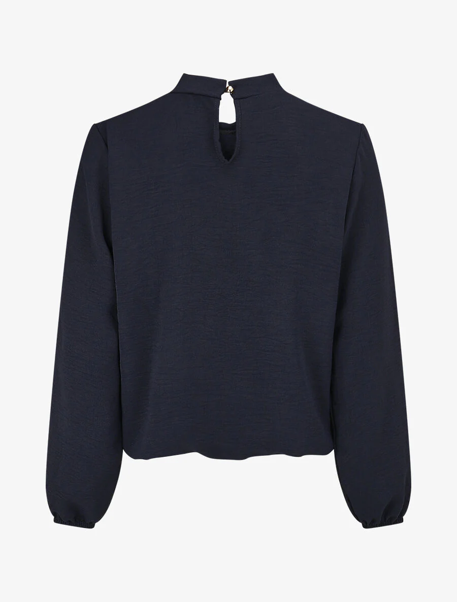 Blouse met gekruiste plooien - Marineblauw - Image 2