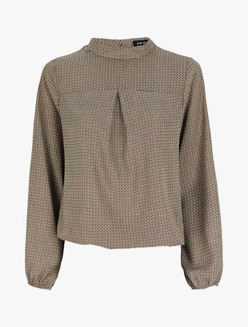 Blouse met geometrische patronen - Groen