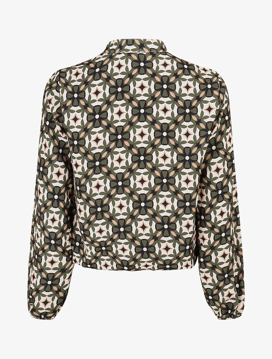Blouse met grafische bloemenprint - Kakigroen - Image 2