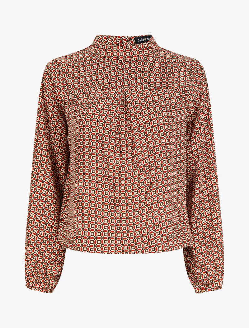 Blouse met grafische patronen - Rood