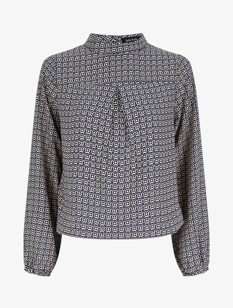 Blouse met grafische patronen - Blauw