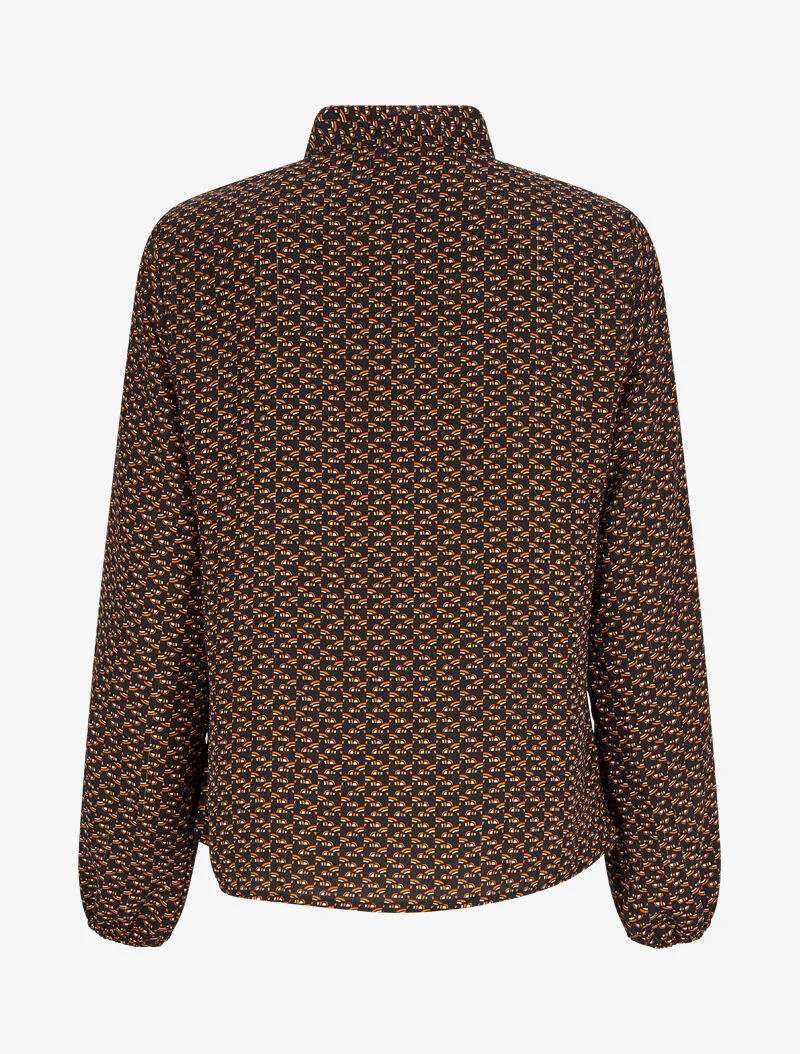 Blouse met lavallièrekraag met grafische print - Zwart - Image 2