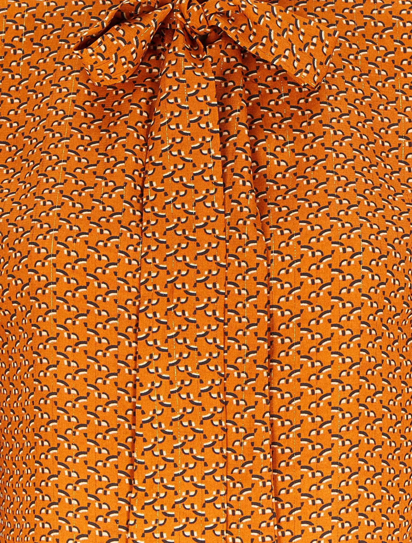 Blouse met lavallièrekraag en grafische print - Oranje - Image 3
