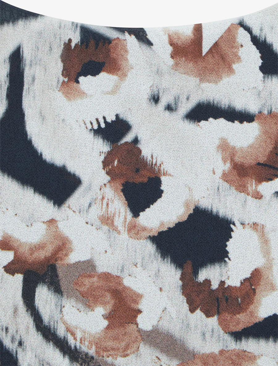 Blouse van voile met dierenprint - Zwart - Image 3