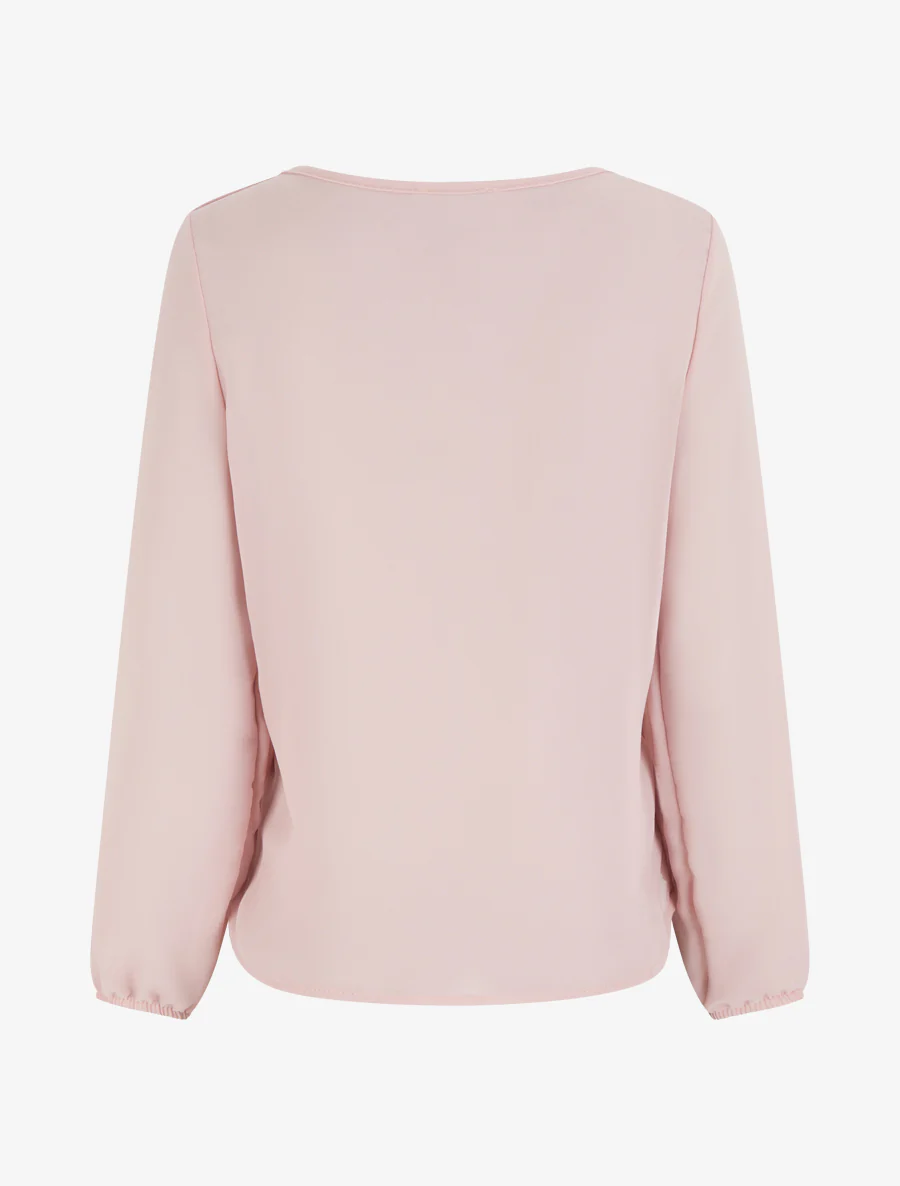 Blouse van voile met een gedrapeerd effect. - Roos - Image 2
