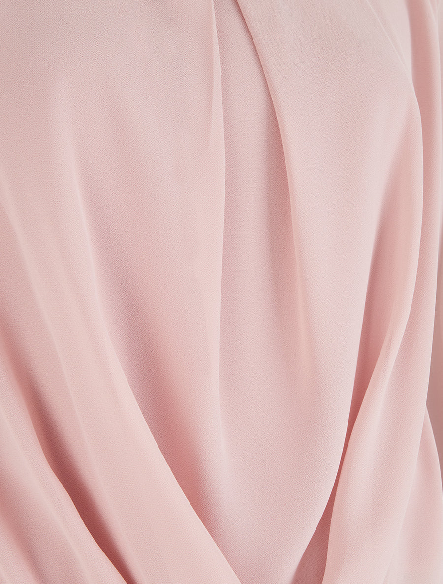 Blouse van voile met een gedrapeerd effect. - Roos - Image 3