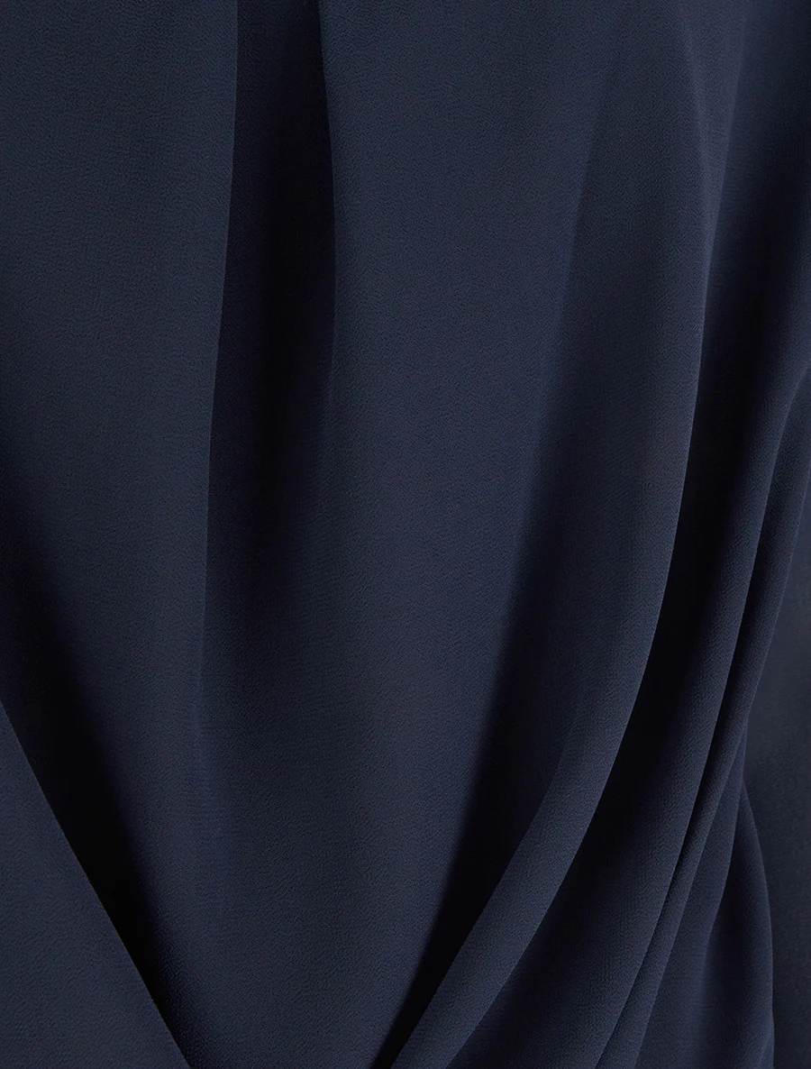 Blouse van voile met een gedrapeerd effect. - Marine - Image 3