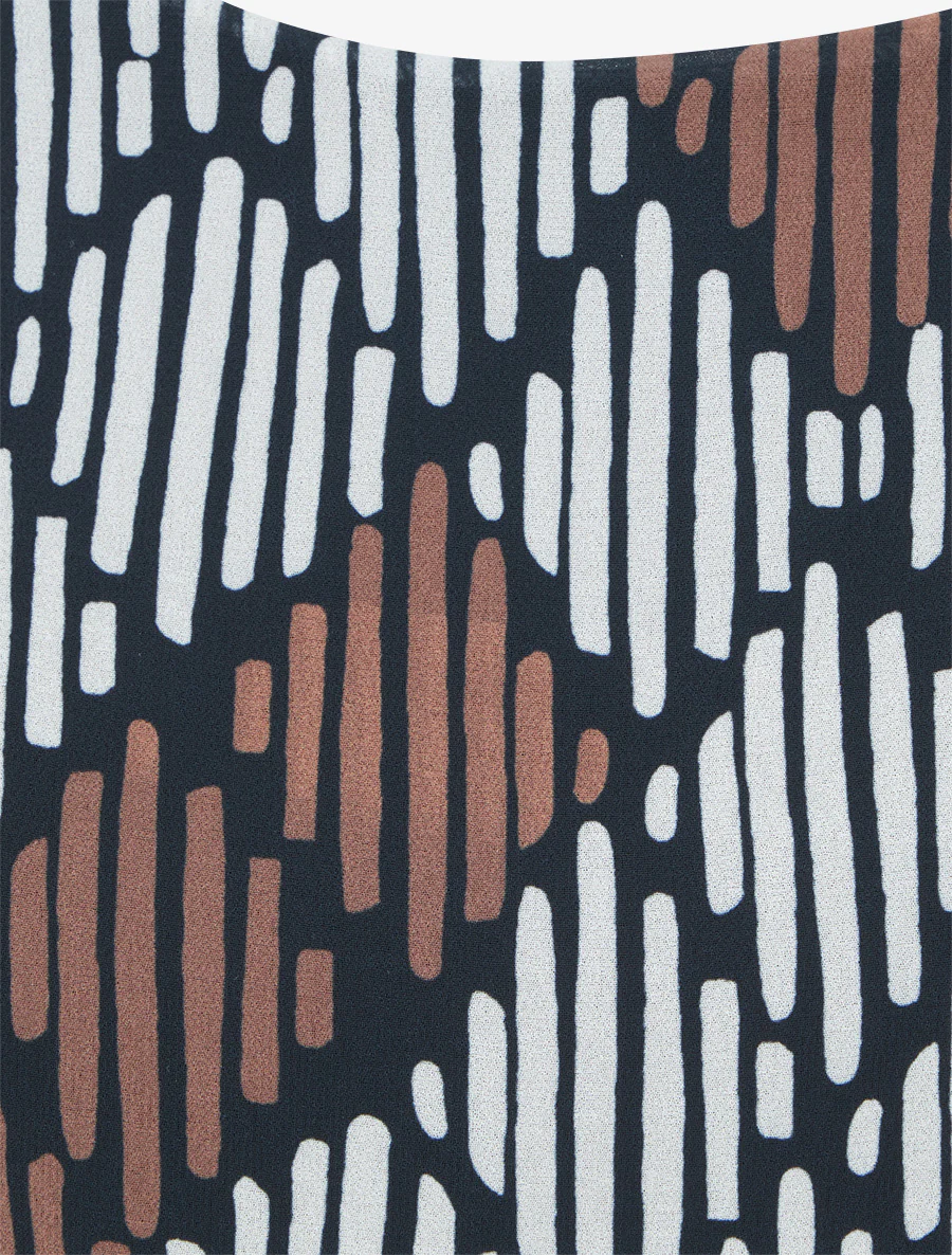 Blouse van voile met grafische print - Zwart - Image 3