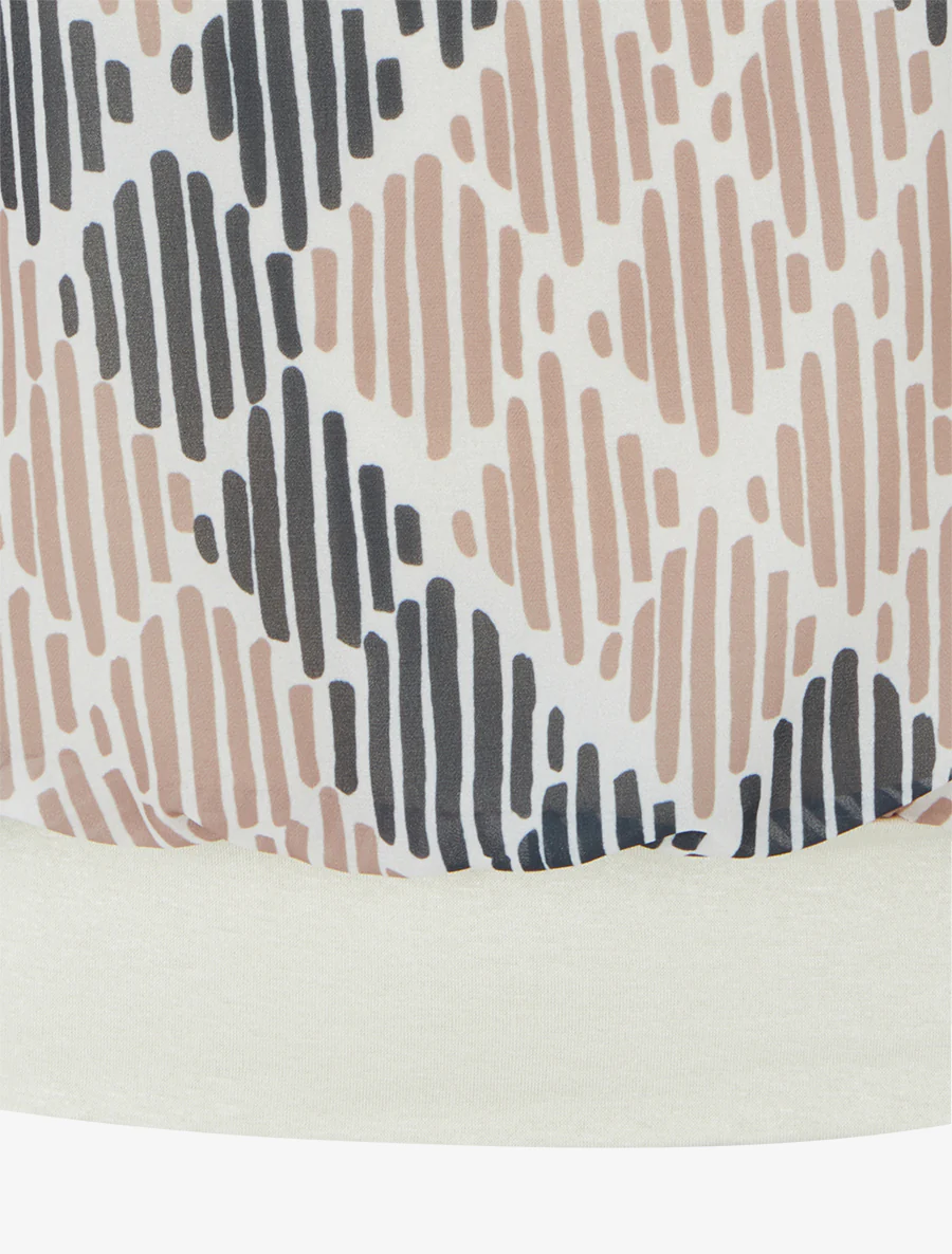 Blouse van voile met grafische print - Beige - Image 3