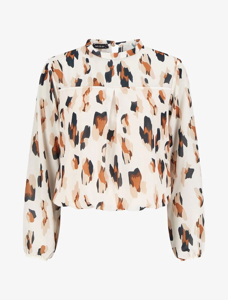 Vloeiende blouse met print - Wit
