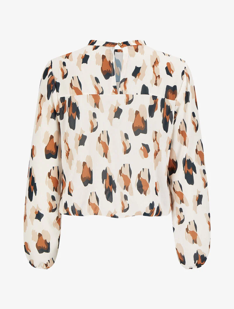 Vloeiende blouse met print - Wit - Image 2