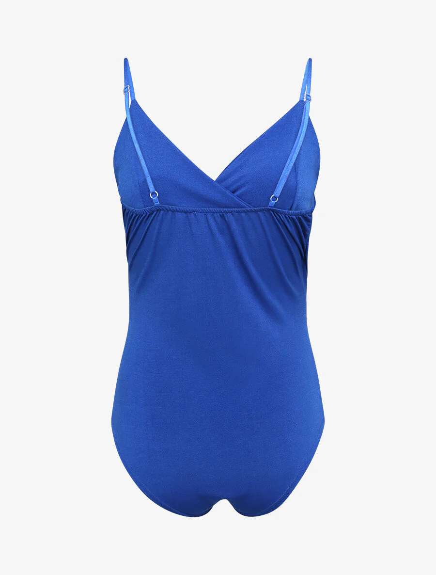 Aansluitend overslaglichaam met fijne bandjes - Elektrisch blauw - Image 2