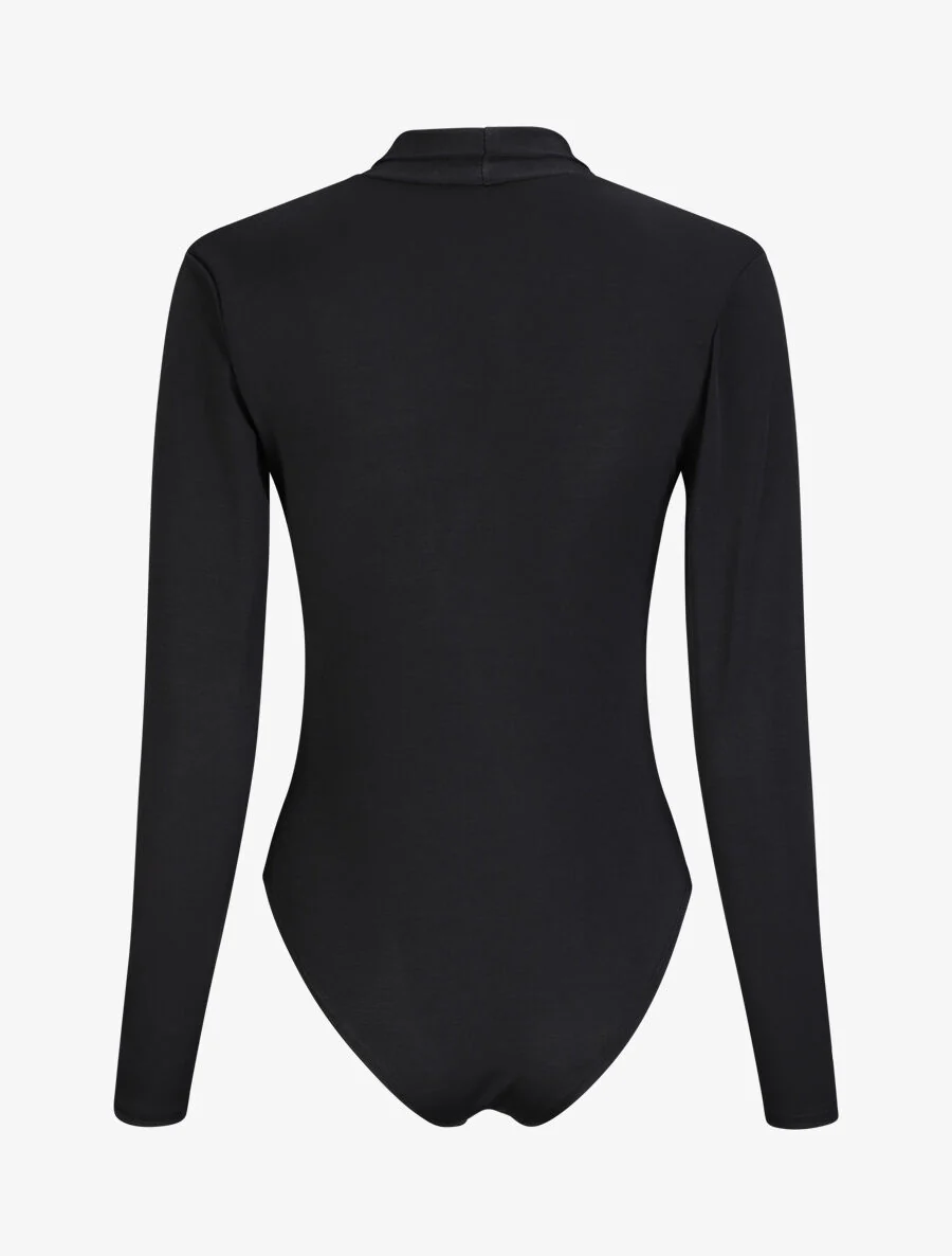 Body met knoop kraag stijl - Zwart - Image 2