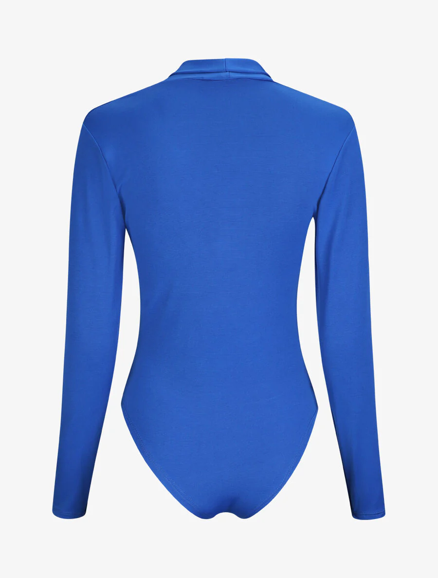 Body met knoop kraag stijl - Kobaltblauw - Image 2