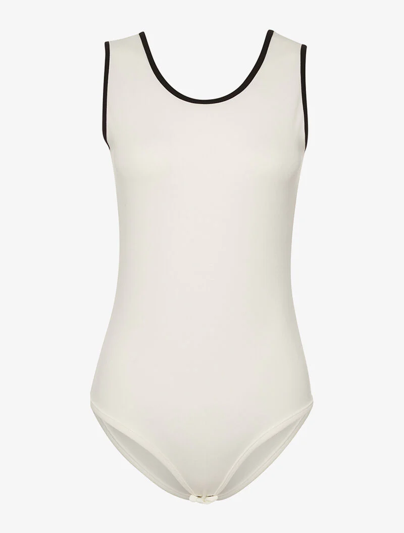 Body met sportlijnen - wit