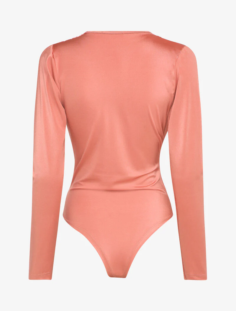 Body stretch met geplooide V-hals - Roze - Image 2