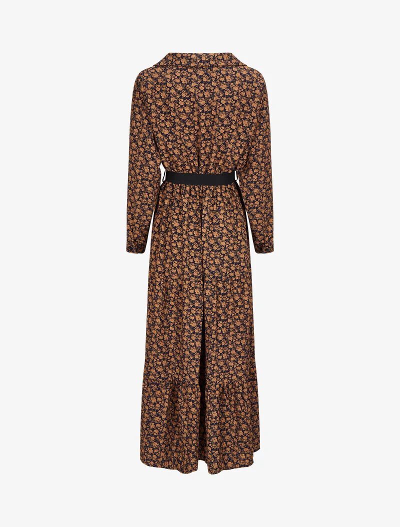Bohemien lange jurk met bloemenprint - Donkerblauw - Image 2