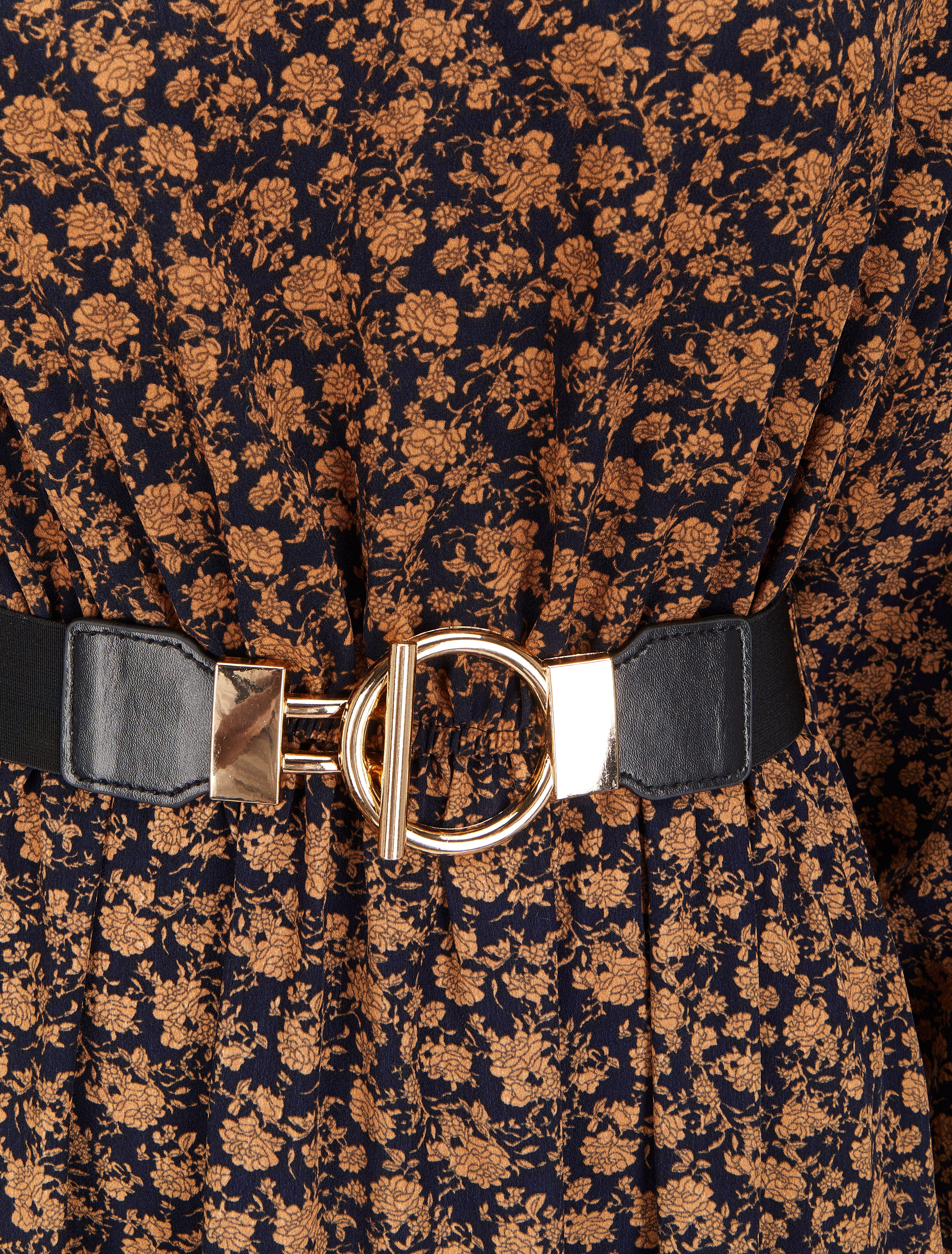 Bohemien lange jurk met bloemenprint - Donkerblauw - Image 3