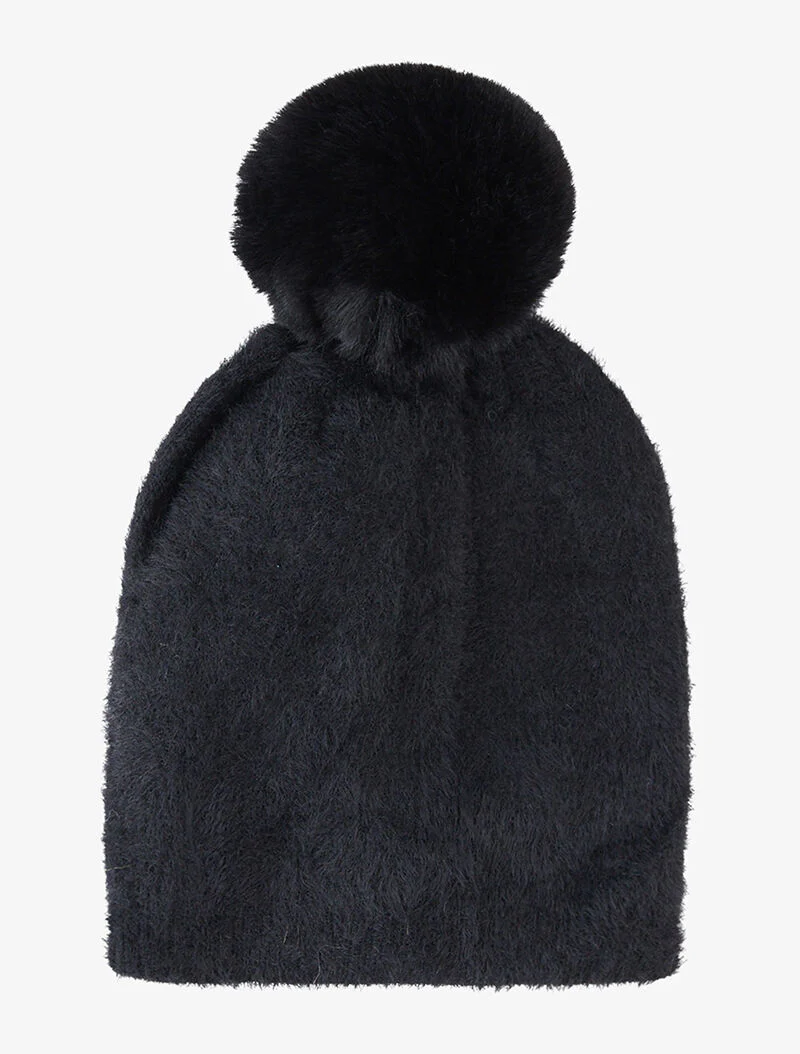 Angora-effect muts - zwart