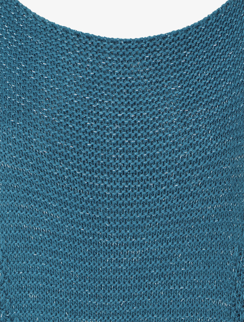 Irisee trui met boothals - Eendblauw - Image 3