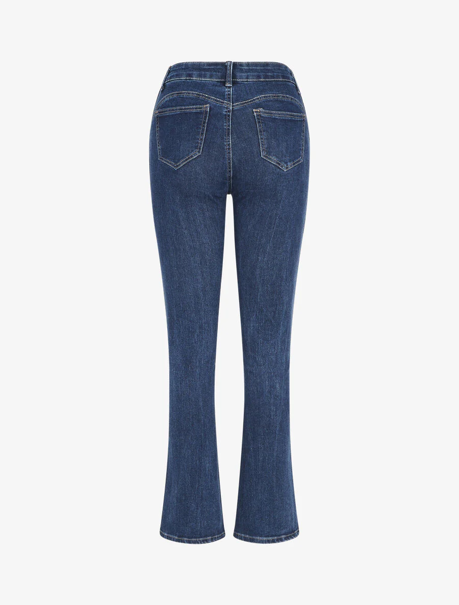 Bootcut jeans met sierknopen - blauw - Image 2