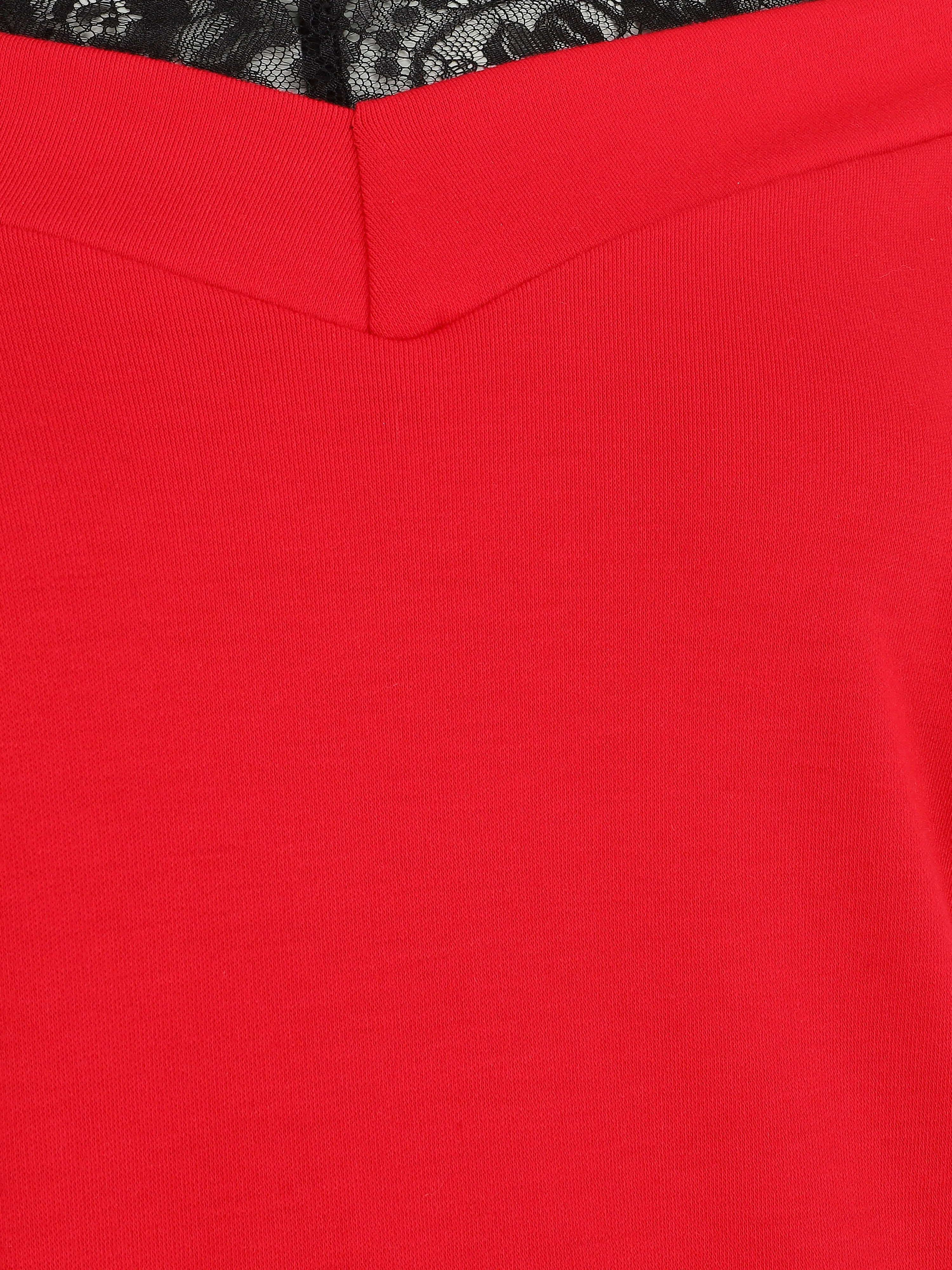 Boven Bardot trompe l'oeil - Rood - Image 3