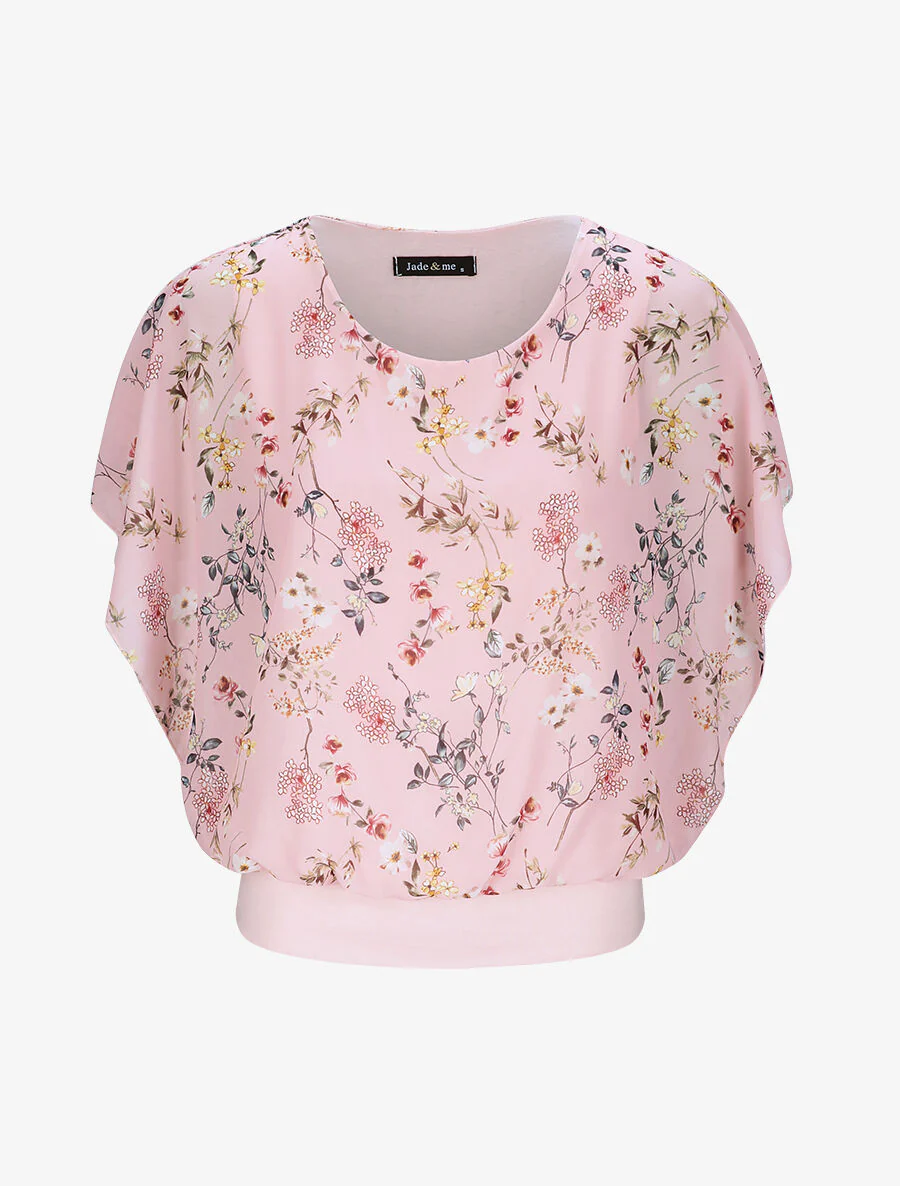 Boven bol gedrukt lente bloemen - Roze