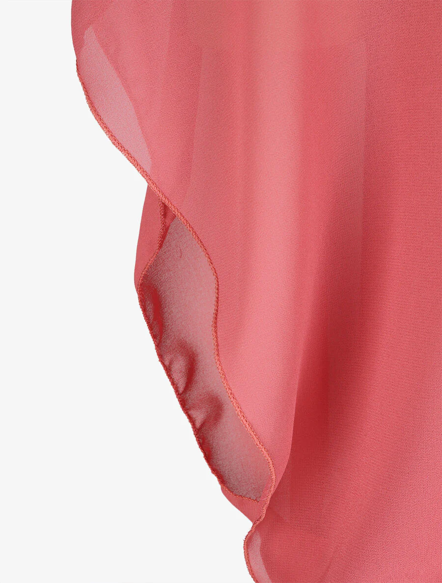 Bovenkant eenkleurige korte mouwen vleermuis - Roze - Image 3
