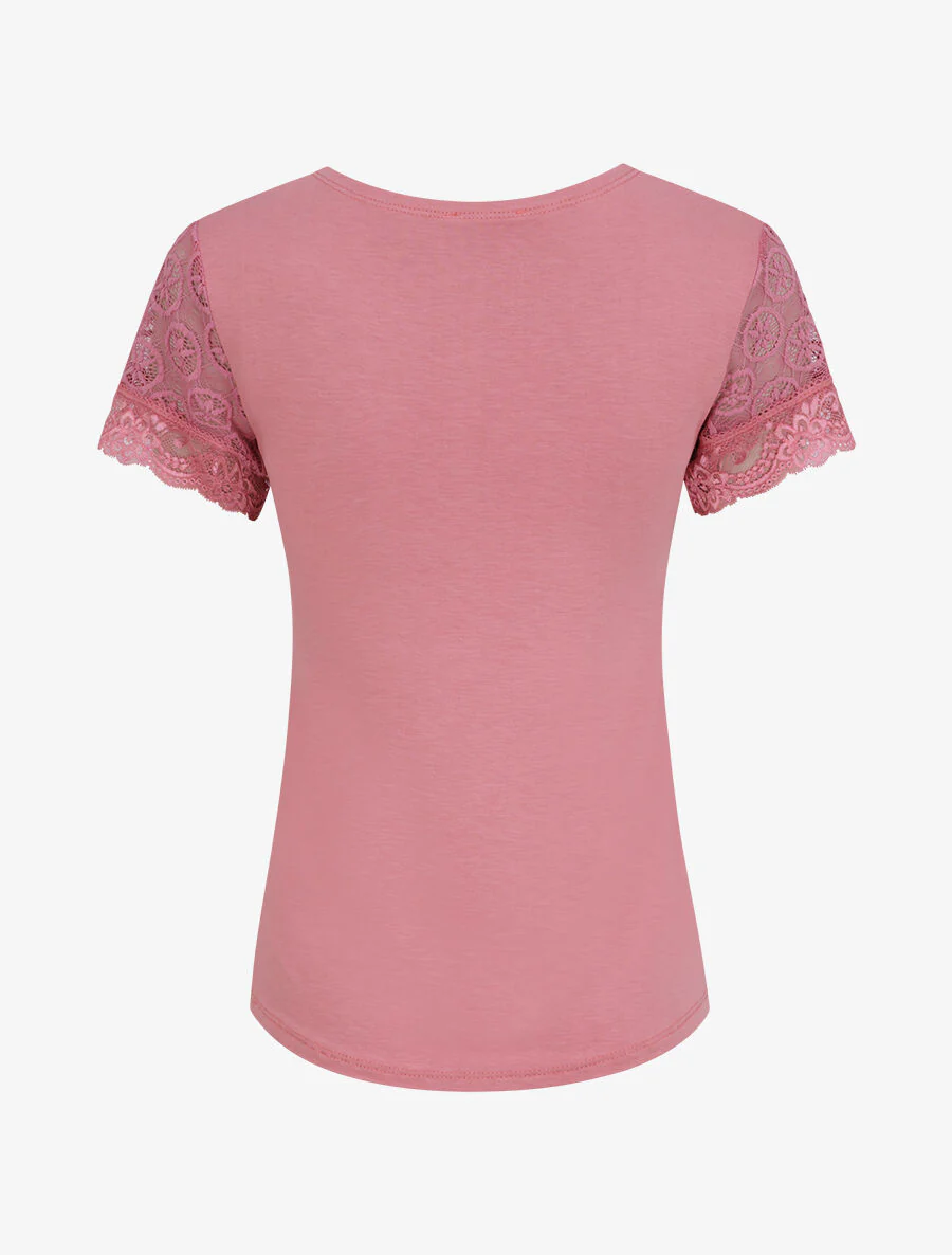 Bovenste jurk met kanten mouwen - Roze - Image 2