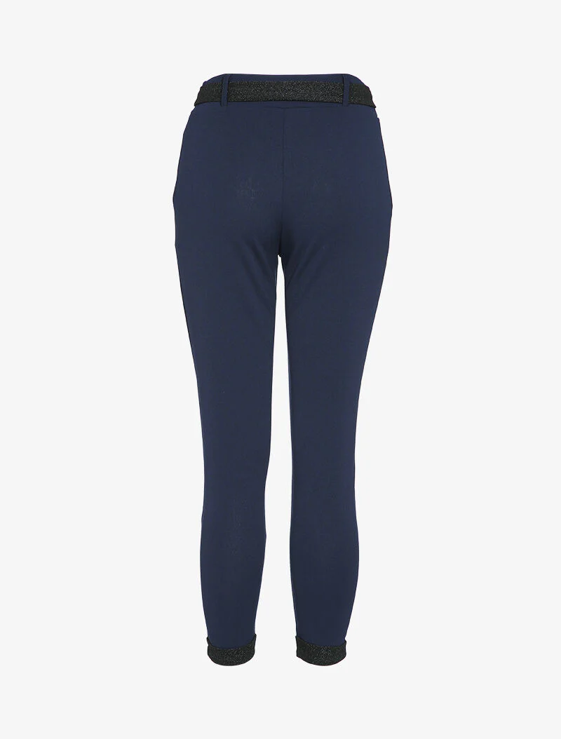7/8 broek met hoge taille en wortelvorm - Donkerblauw - Image 2