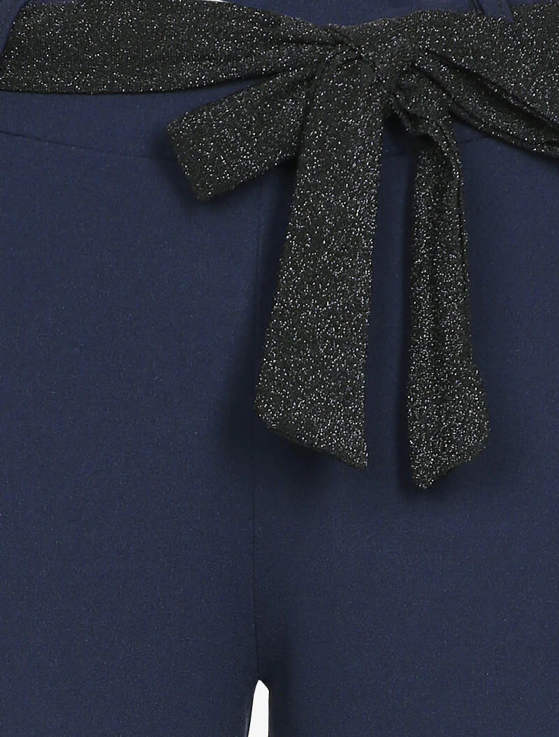 7/8 broek met hoge taille en wortelvorm - Donkerblauw - Image 3