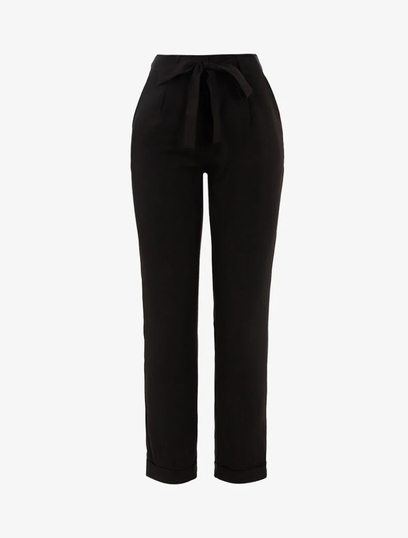 Broek 7/8 met satijneffect - zwart