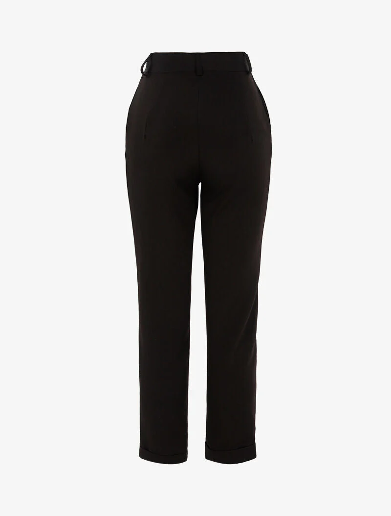 Broek 7/8 met satijneffect - zwart - Image 2