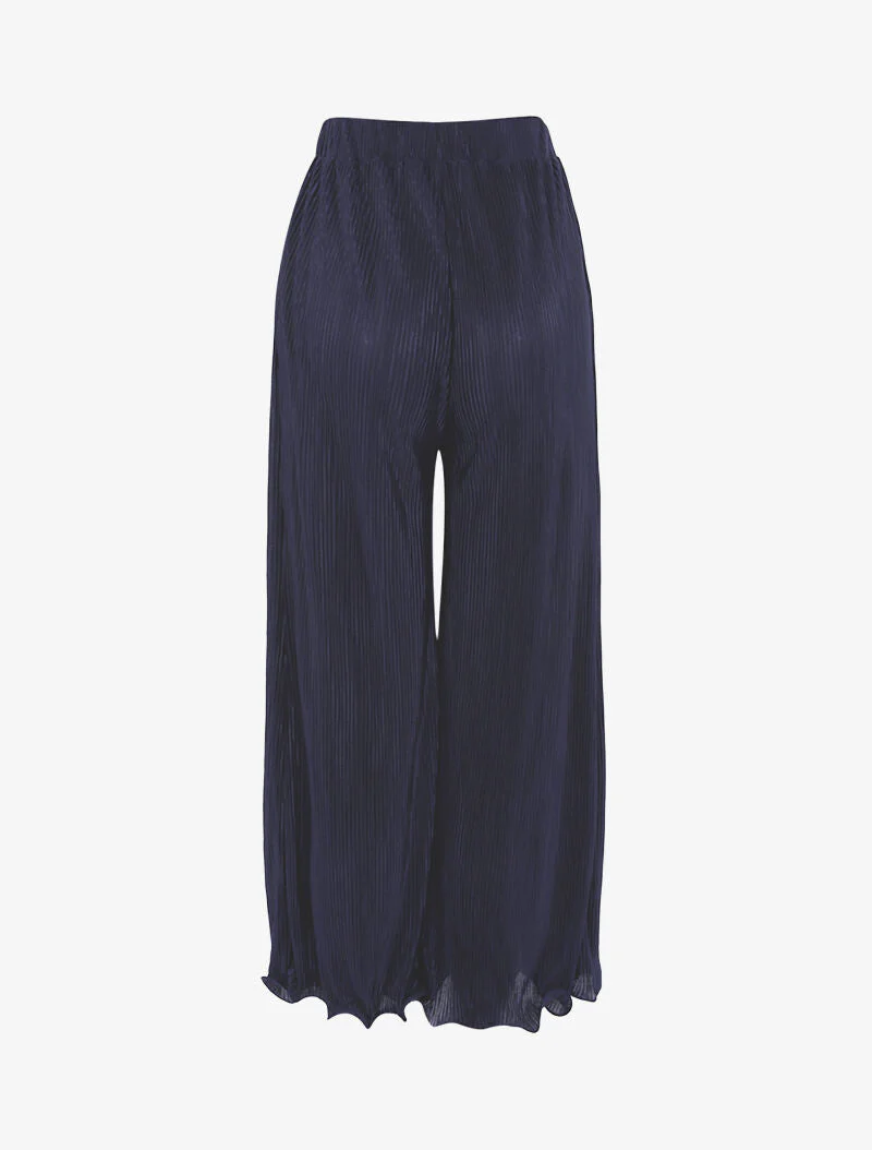Broek 7/8 met wafelstructuur - marineblauw - Image 2