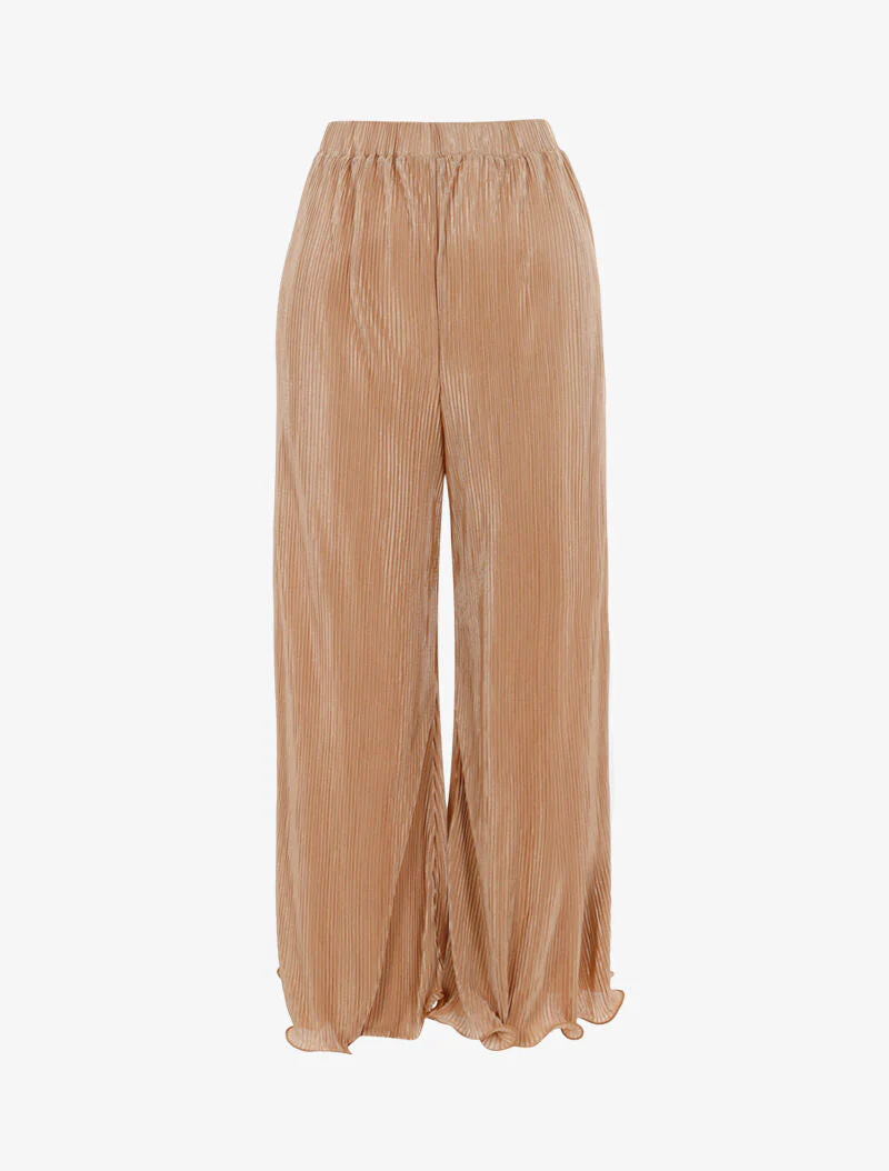 7/8 broek met wafelstructuur - beige