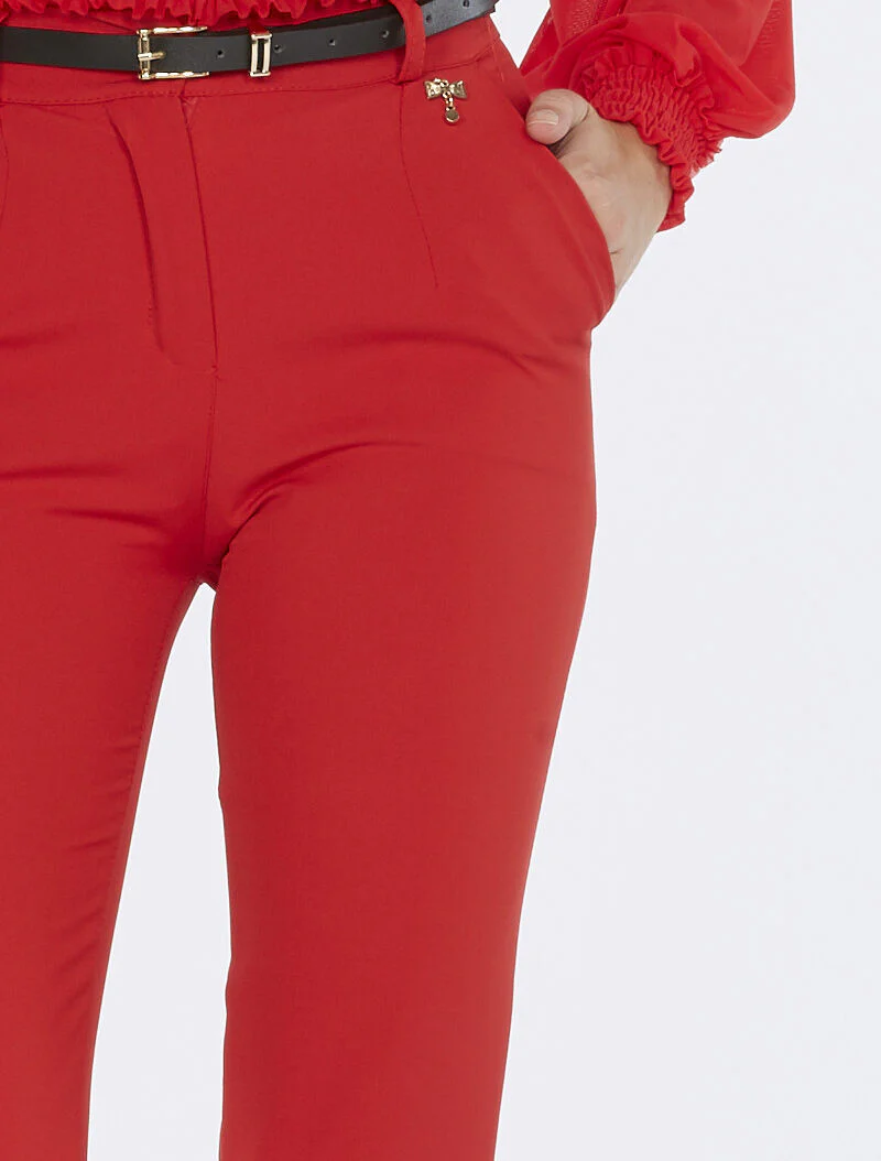 Broek met juweeldetails goud - rood - Image 3