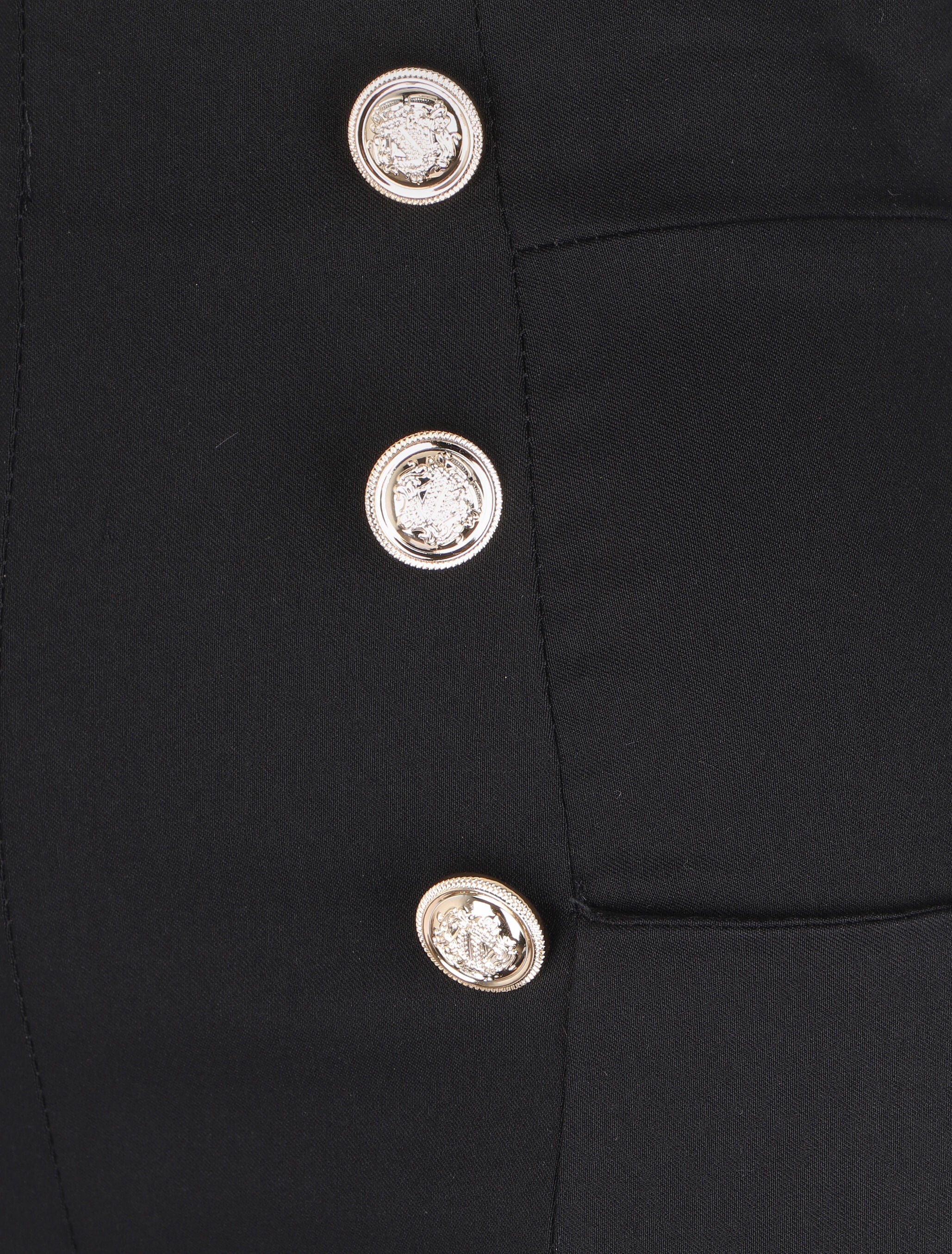 Empire broek met decoratieve knopen - Zwart - Image 3