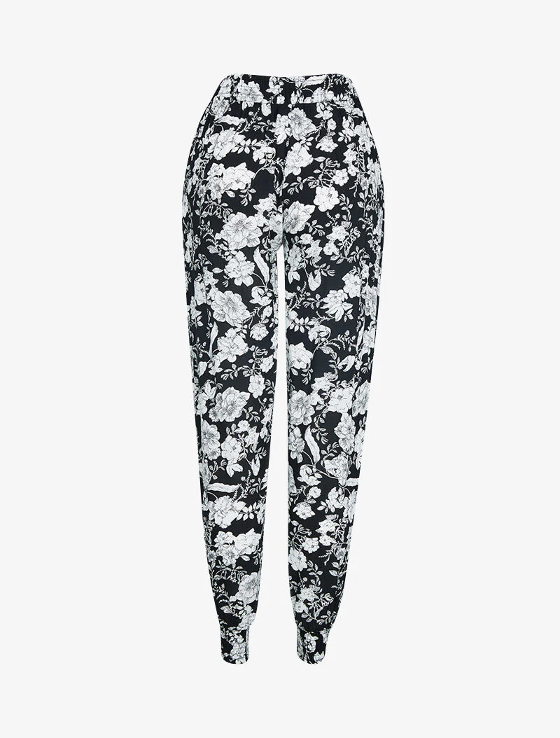 Harem broek met prints - zwart - Image 2